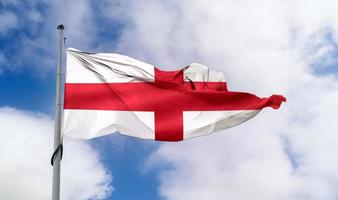 Englands flagga - realistiskt viftande tygflagga. foto