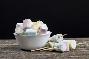 flerfärgad söt mjuk marshmallow foto