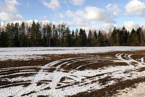 snötäckt fält foto