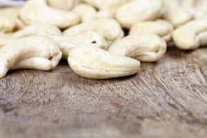 läckra och hälsosamma råa cashewnötter, närbild foto