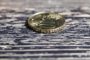små valörer mynt av europeiska cent foto