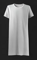 vit färg slim fit kort ärm lång kropp t-shirt mockup foto