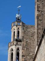 detaljer om den religiösa byggnaden, kyrkan Santa Maria del Mar i det födda distriktet Barcelona. foto