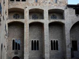 plaza del rey i de gotiska kvarteren i barcelona, spanien foto