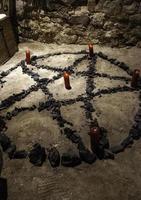 traditionell satanisk pentacle foto