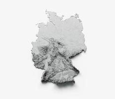 tyskland karta flagga skuggad lättnad färg höjd karta på vit bakgrund 3d illustration foto