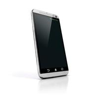 Smart telefon 3d på vit bakgrund foto
