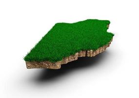 belize karta jord mark geologi tvärsnitt med grönt gräs och sten marken textur 3d illustration foto