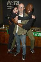 los angeles, 30 jan - jodi lyn o keefe, moby, john salley på peta superbowl party på peta s bob barker building den 30 januari 2016 i los angeles, ca. foto