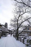 japanskt hus med snö foto