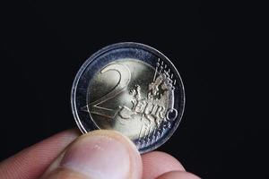 två euromynt foto