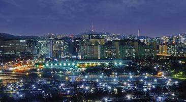 nattvyn över sangam-dong, seoul foto