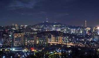 nattvyn över sangam-dong, seoul foto