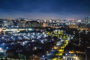 nattvyn över sangam-dong, seoul foto