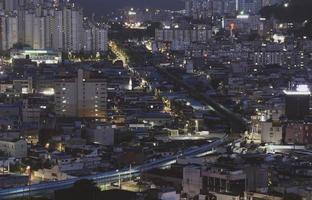 nattvyn över jeollanam-do, korea foto