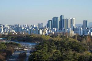 lägenhetslandskap i mapo-gu, seoul, korea foto