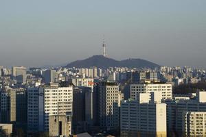 lägenhetslandskap i mapo-gu, seoul, korea foto