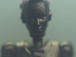 framtidens människor. 3D-illustration på temat robotar. militär industri och spel foto