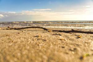 på stranden i blavand danmark med utsikt över havet. blavand i danmark foto