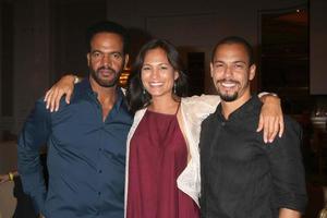 los angeles, 15 augusti - kristoff st john, nadine nicole, bryton james på the young and the restless fanklubbevenemang på universal sheraton hotel den 15 augusti 2015 i universal city, ca. foto