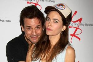 los angeles, 15 aug - christian leblanc, amelia heinle på the young and the restless fanklubbevent på universal sheraton hotel den 15 augusti 2015 i universal city, ca. foto