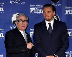 santa barbara, 6 feb - martin scorsese, leonardo dicpario på santa barbara internationella filmfestival hedrar scorsese och dicaprio på arlington teater den 6 februari 2014 i santa barbara, ca. foto