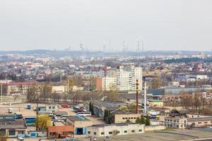 panorama över ett bostadskvarter i en stor stad från fågelperspektiv foto