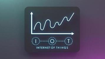 neon internet sak logotyp symbol. iot koncept. 3d render illustration. foto