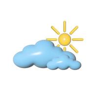 illustration av blå moln och solen - för design, utskrift, sociala nätverk, webbplatser. foto