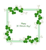 bladklöver på vit bakgrund. grönt bladverk. St Patricks Day. foto