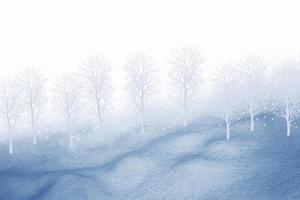 frusen vinterskog. collage av foton av träd och snö.