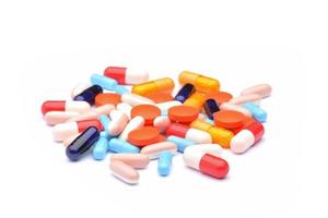 färgglada tabletter med kapslar foto