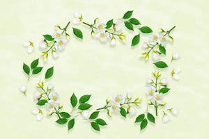 kvist ljusa vita jasminblommor. vårens sammansättning. foto