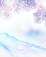 vinterlandskap. snötäckta träd. jul bakgrund foto