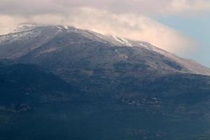 berget hermon är Israels högsta berg och det enda stället där vintersporter kan utövas. foto