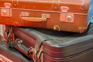 vintage resväskor närbild foto