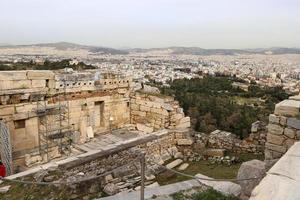 4 april 2022. Akropolis i staden Aten är ett enastående monument av arkitektonisk konst. foto