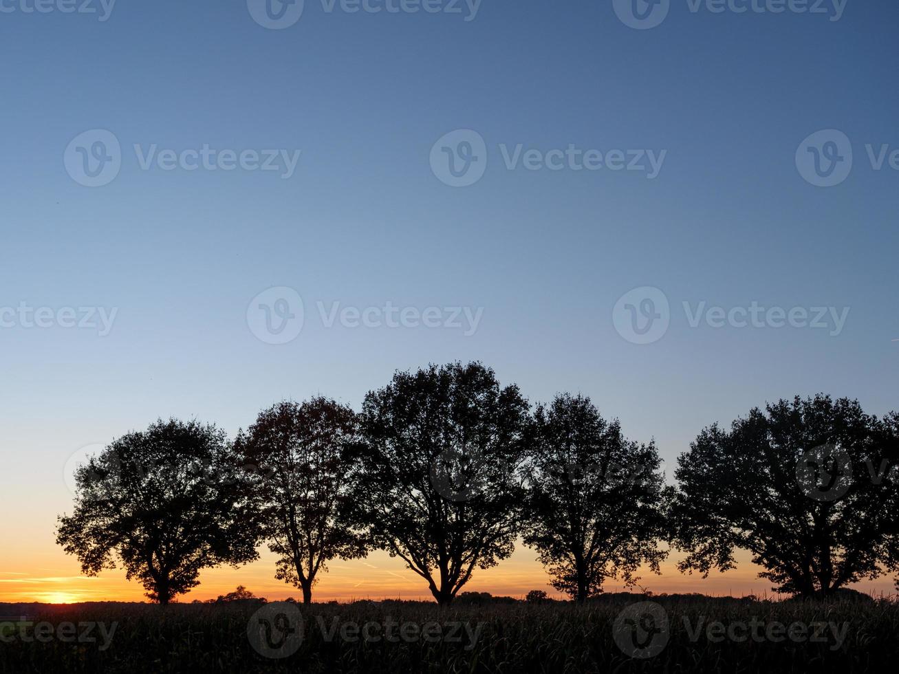 zonsondergang in het duitse münsterland foto