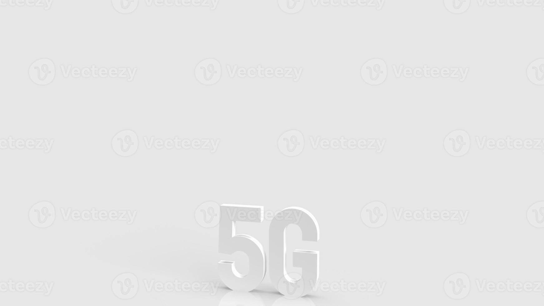 de 5g op een witte achtergrond voor mobiel of technologie concept 3D-rendering foto