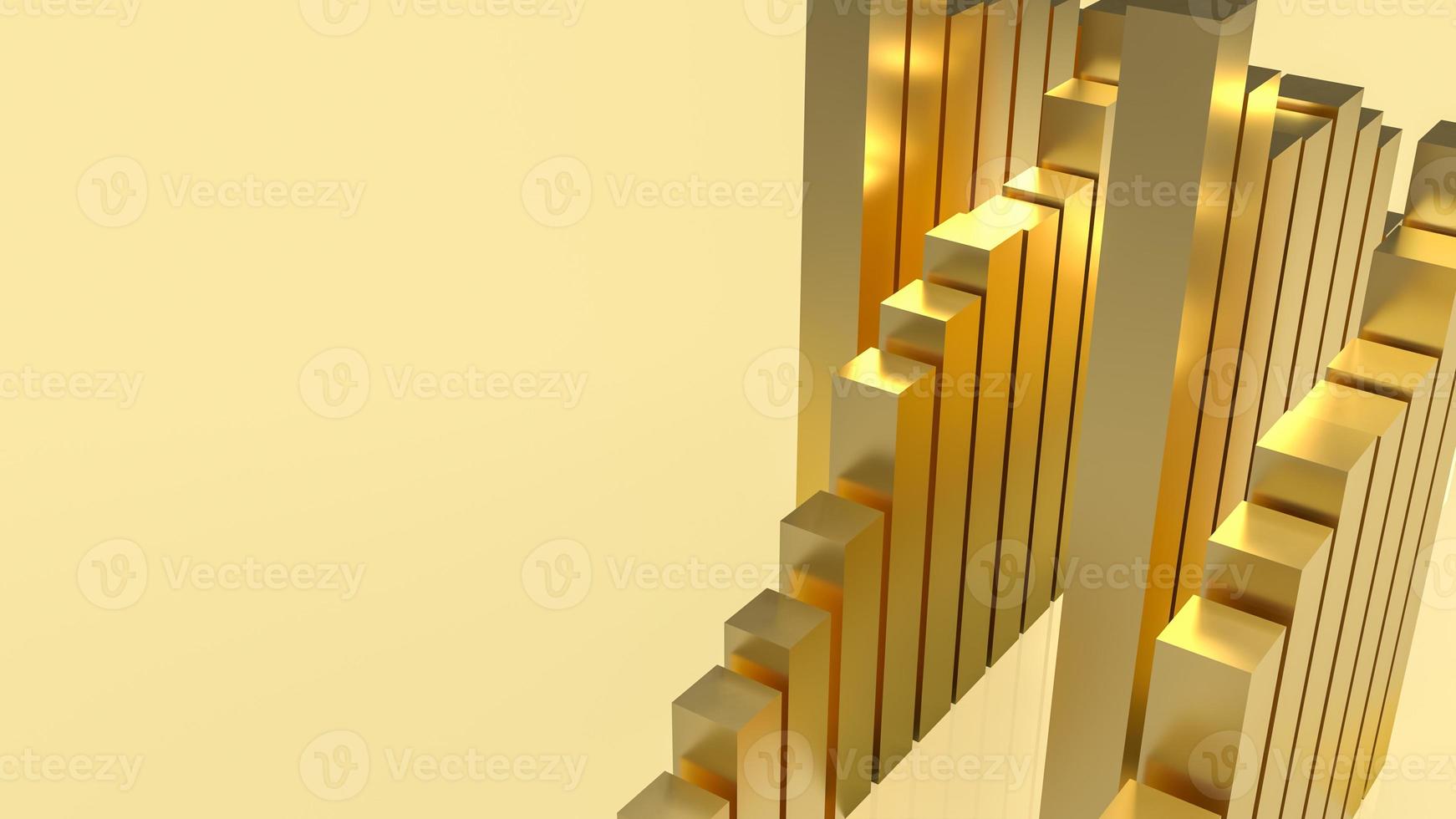 de gouden kolom voor abstracte achtergrond 3D-rendering foto