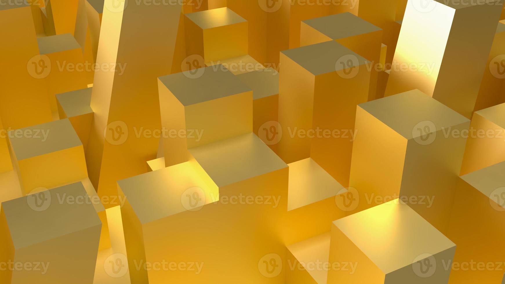 de gouden kolom voor abstracte achtergrond 3D-rendering foto