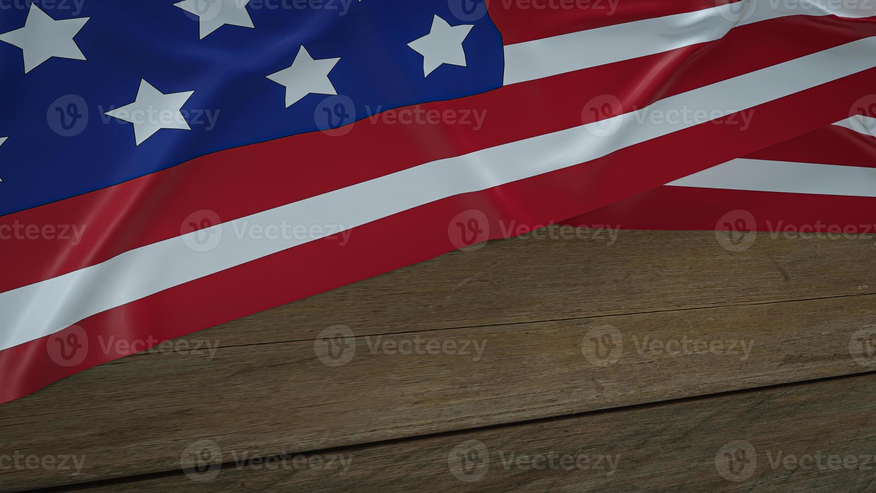 de usa vlag op houten tafel voor onafhankelijkheidsdag achtergrond 3D-rendering foto