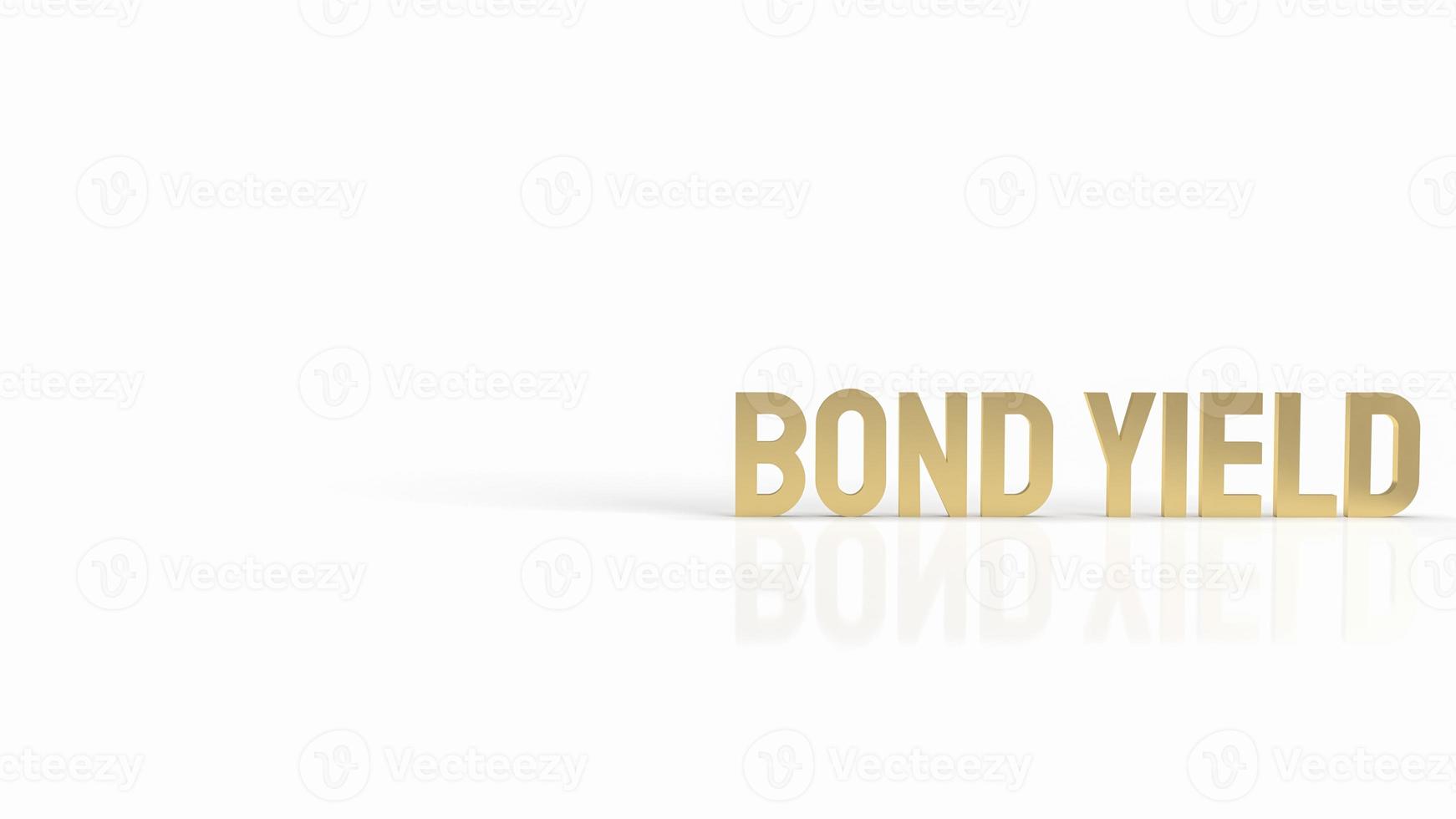 goud tekst obligatierendement op witte achtergrond voor bedrijfsconcept 3D-rendering foto