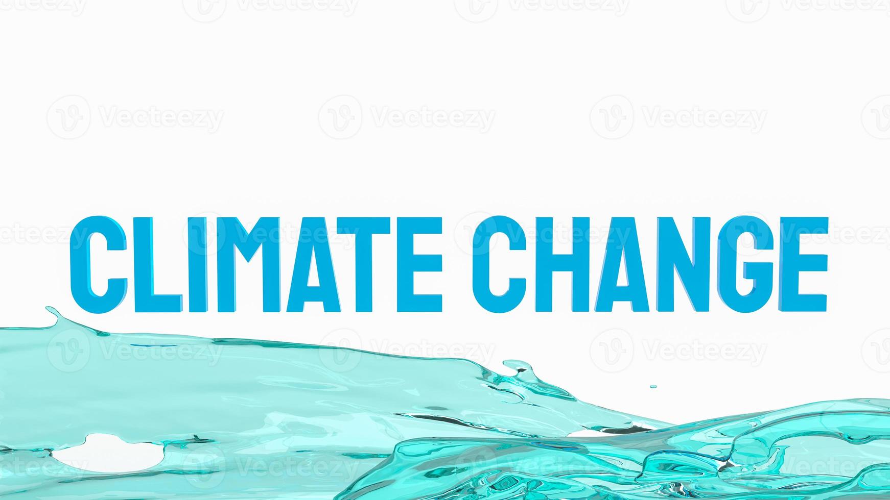 woord klimaatverandering voor opwarming van de aarde of ecologisch concept 3D-rendering foto