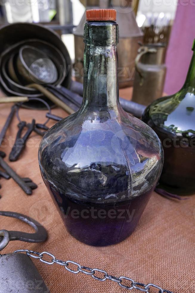 oude glazen fles foto
