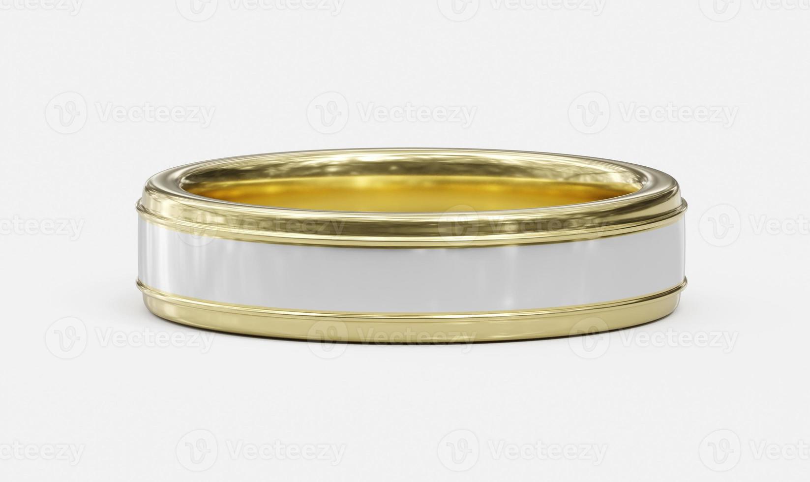 gouden ring geïsoleerd op een witte achtergrond. 3D render foto