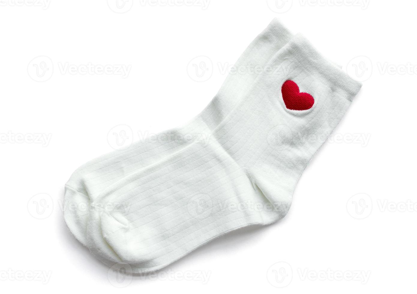 witte sokken geïsoleerd op een witte achtergrond foto