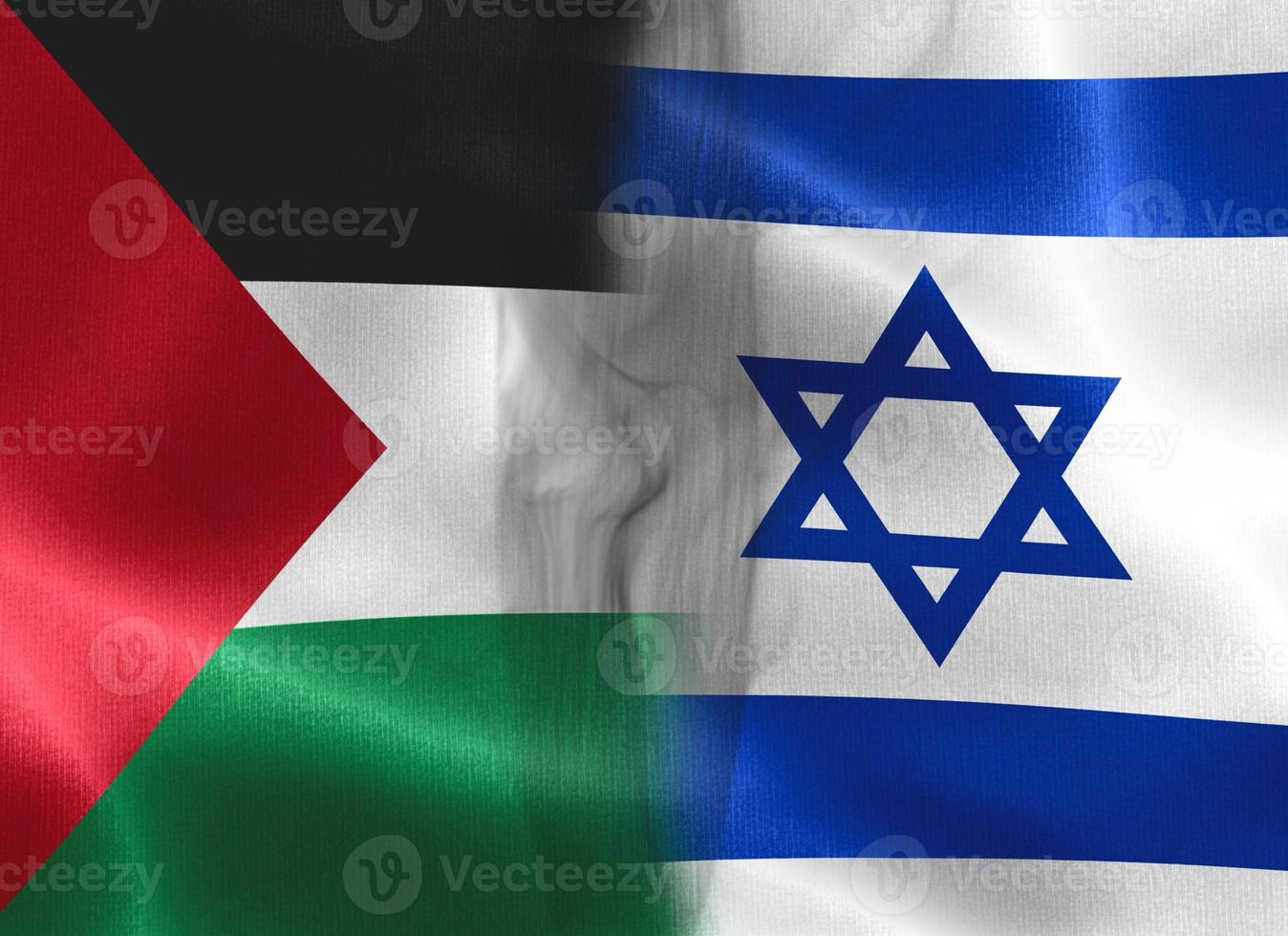 Palestijnse confrontatie met Israël. concept van vlaggen. oorlog en leger. grunge vintage scheuren retro stijl foto