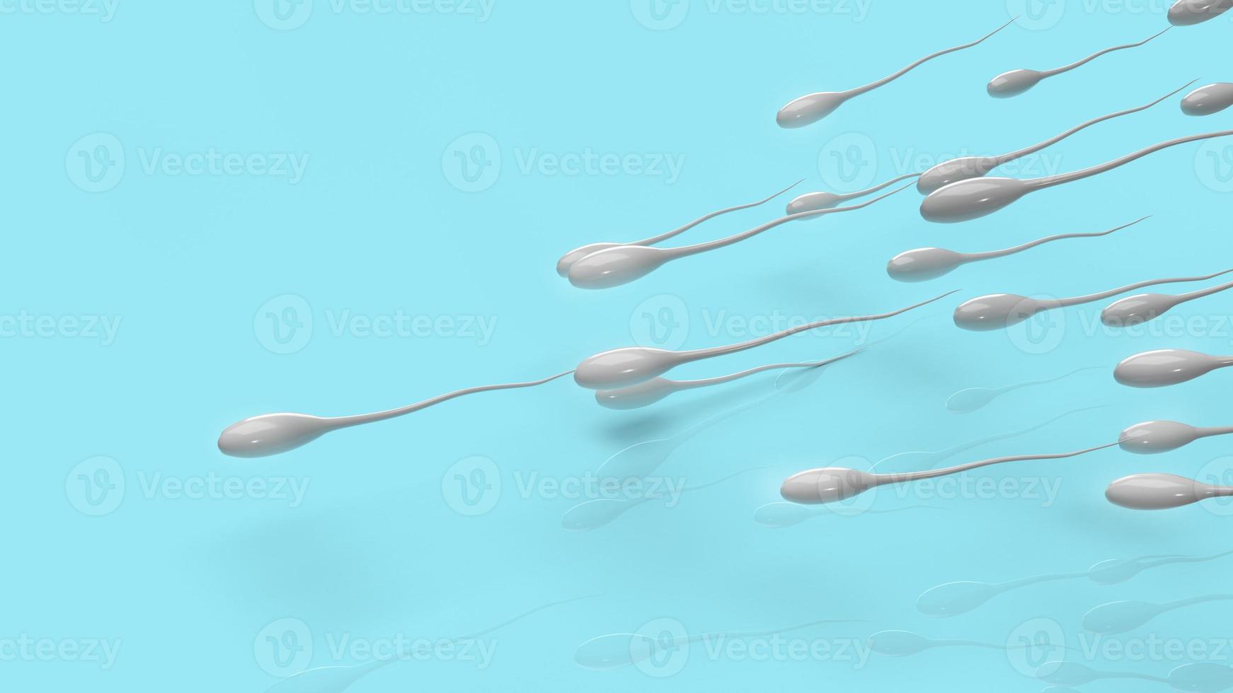 sperma op blauwe achtergrond voor sci inhoud 3D-rendering. foto
