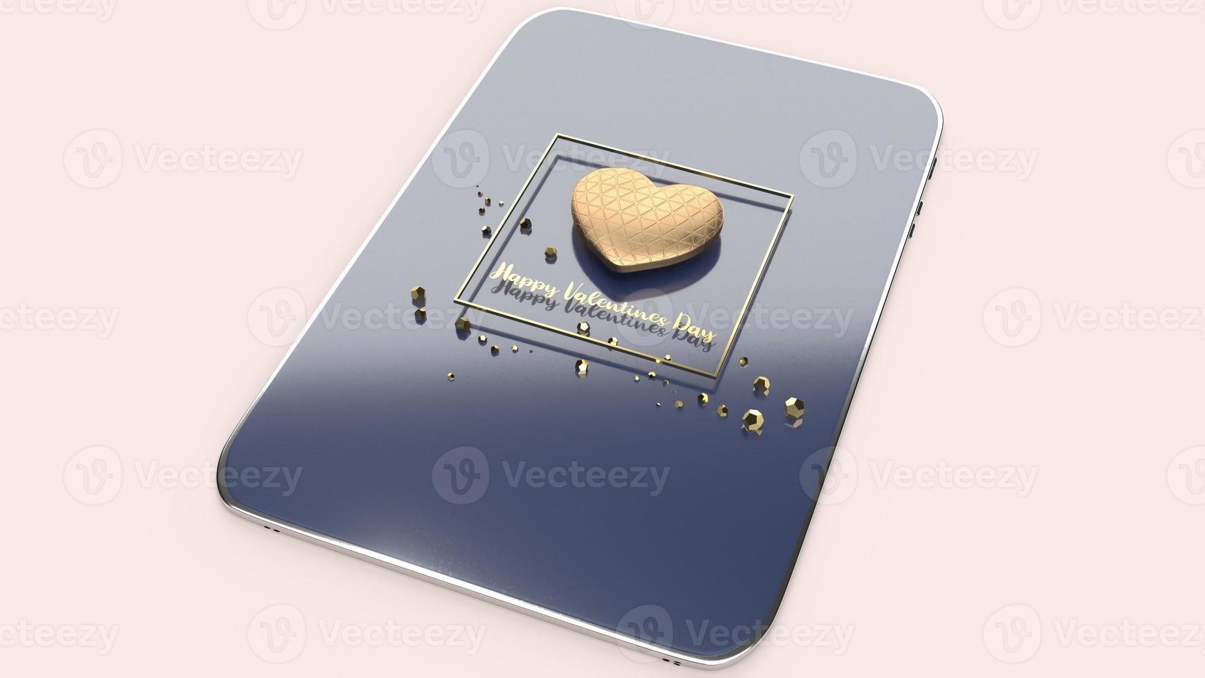 het gouden hart 3D-rendering foto